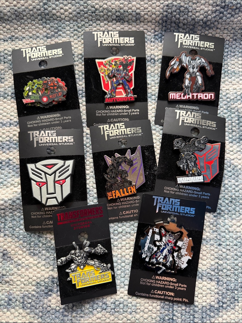 Universal Studios Transformers Enamel Trading Pin Lot (8)